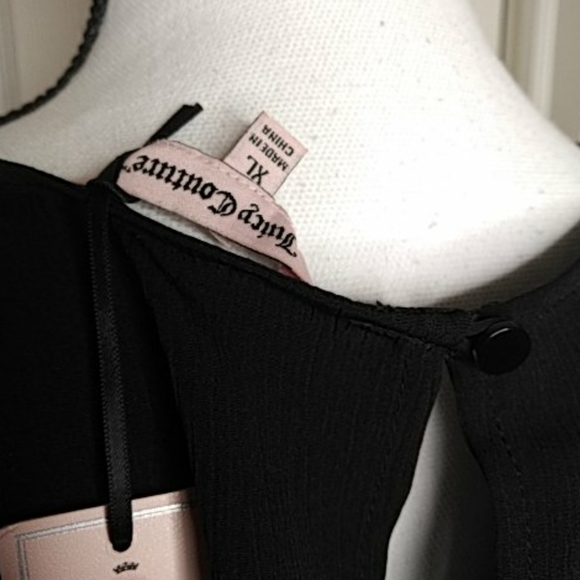NEW Juicy Couture Black Ruffle Flowing Blouse XL - Picture 4 of 4